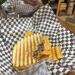 The Hen House - Steak and cheese sandwich.