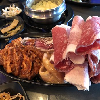 K-Town BBQ - Plate 1. Galbi, spicy pork, brisket, pork belly - Barbeque Near Me - Beaverton, Oregon K-Town BBQ - Plate 1. Galbi, spicy pork, brisket, pork belly - Barbeque Near Me - Beaverton, Oregon