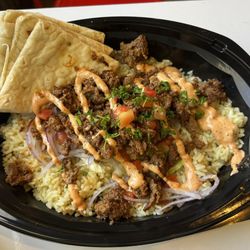 PITA Mediterranean Street Food - Peachtree City - Steak Bowl with plain pita