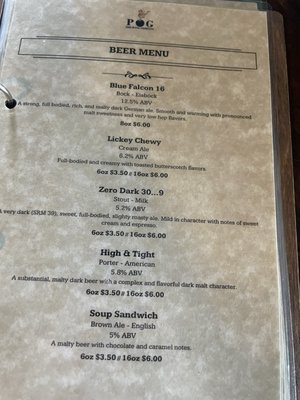 Menu photo 4 POG Brewing Company Cleveland, MO