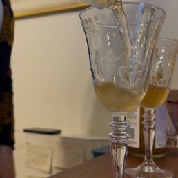 White wine in beautiful glasses White wine in beautiful glasses