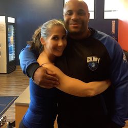 Best Yoga Studios - Gilroy - Best Yoga Studios owner, Wendy, and Daniel Cormier Gilroy HS Wrestlng Coach, MMA Legend, Olympian Wrestler, Light and Heavy Weight Wrestling