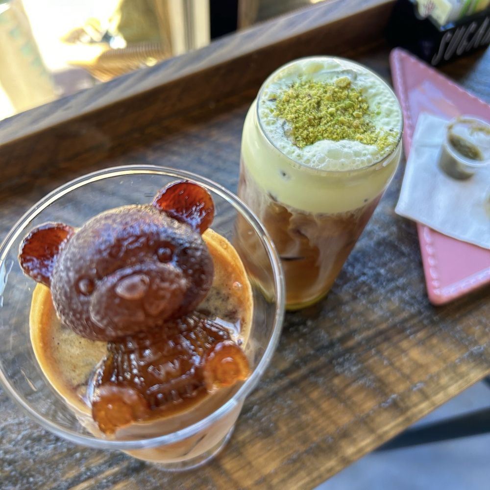 Rey Sol Coffee - My daughter got a pistachio latte. Aldo look at this coffee bear ice cube!! - Coffee & Tea Near Me - Morristown, New Jersey Rey Sol Coffee - My daughter got a pistachio latte. Aldo look at this coffee bear ice cube!! - Coffee & Tea Near Me - Morristown, New Jersey