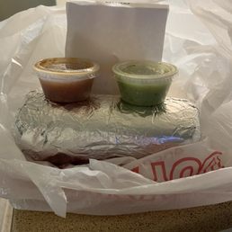 Super burrito w/ chips and salsa Super burrito w/ chips and salsa