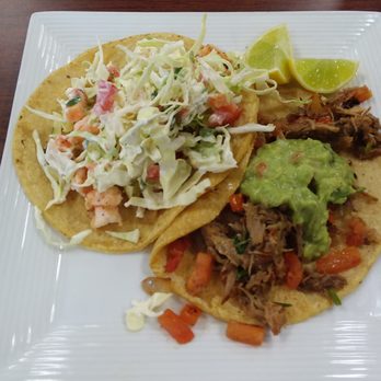 Rosa's Kitchen Mexican Food - Shrimp and carne asada tacos. Both very good! - Mexican Near Me - Vista, California
