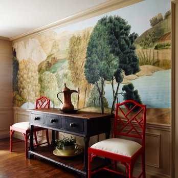 Feng Shui Style - "Little Tuscany" graces the walls of this lovely Colonial dining room in New England - Interior Design Near Me - Los Gatos, California Feng Shui Style - "Little Tuscany" graces the walls of this lovely Colonial dining room in New England - Interior Design Near Me - Los Gatos, California