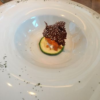 Chefs Plate - Carrot "caviar" the soup dissolved it & added flavor! Amazing!!! - Bars Near Me - Playa del Carmen, ROO