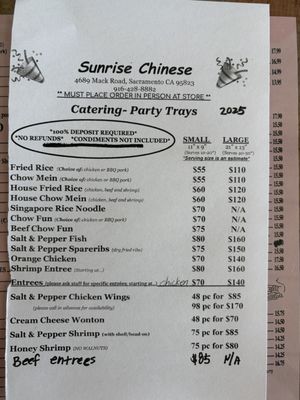 Menu photo 1 Sunrise Chinese Restaurant Sacramento, CA Menu photo 1 Sunrise Chinese Restaurant Sacramento, CA
