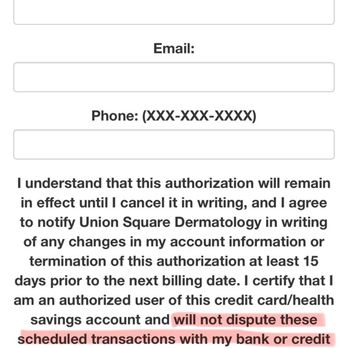 Union Square Dermatology - Form that is required to be signed prior to coming in - Dermatologists Near Me - San Francisco, California Union Square Dermatology - Form that is required to be signed prior to coming in - Dermatologists Near Me - San Francisco, California