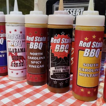 Red State BBQ - The sauce choices - Barbeque Near Me - Lexington, Kentucky Red State BBQ - The sauce choices - Barbeque Near Me - Lexington, Kentucky