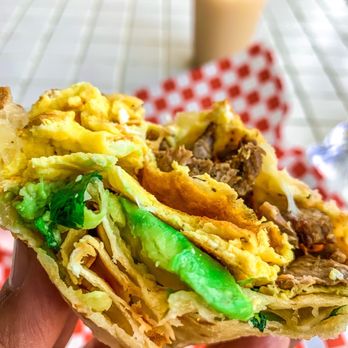 Cielito Lindo - Off-the-menu Breakfast Burrito: huevos, carne asada, aguacate. Every bite an explosion in my mouth! - Mexican Near Me - San Francisco, California Cielito Lindo - Off-the-menu Breakfast Burrito: huevos, carne asada, aguacate. Every bite an explosion in my mouth! - Mexican Near Me - San Francisco, California