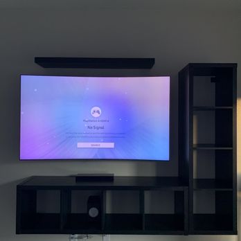 Mendez Mounts - Floating shelf's and Samsung's curved tv. - TV Mounting Near Me Mendez Mounts - Floating shelf's and Samsung's curved tv. - TV Mounting Near Me