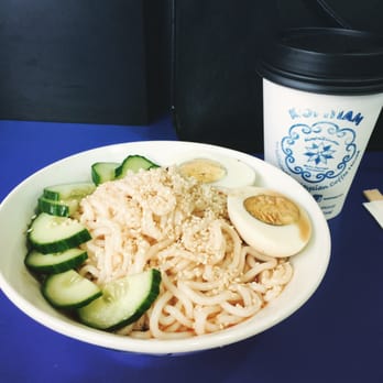 Kopitiam - Chilled spicy sesame noodle(Friday) and white coffee - Malaysian Near Me - New York, New York