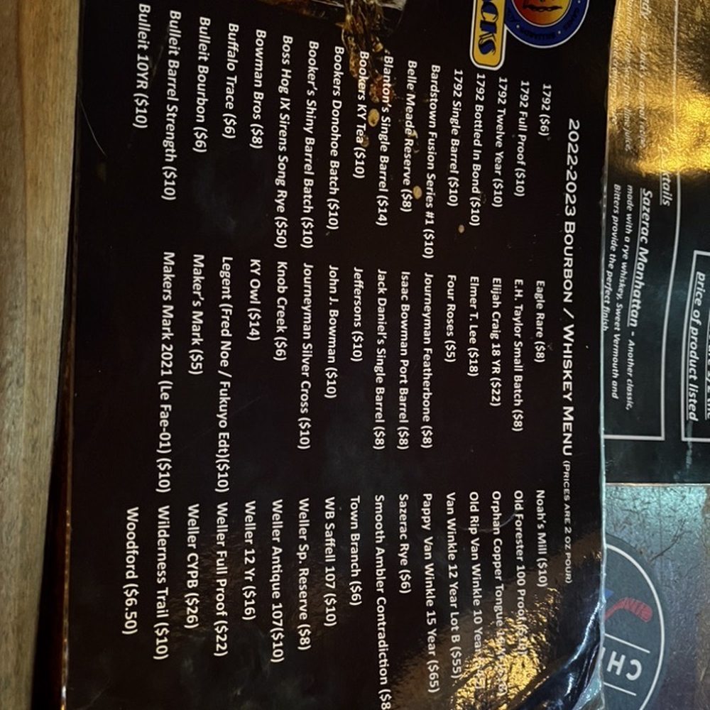 Fat Jack's - Bourbon menu - Beer Bar Near Me - Bloomington, Illinois