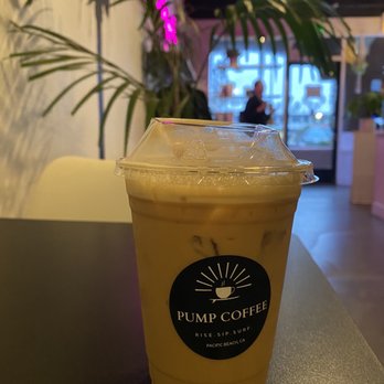 Pump Coffee - Iced Vanilla Lavender Oat Milk Latte - Coffee & Tea Near Me - San Diego, California