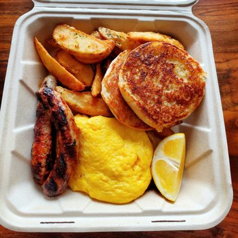 Pancake Boy - 2 Eggs scrambled with Chicken Apple Sausage & Potatoes wedges. - Breakfast & Brunch Near Me - San Francisco, California