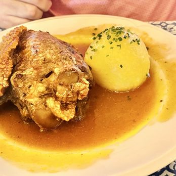 Hofbräuhaus - Pork knuckle with potato ball - German Near Me - Munich, BY Hofbräuhaus - Pork knuckle with potato ball - German Near Me - Munich, BY
