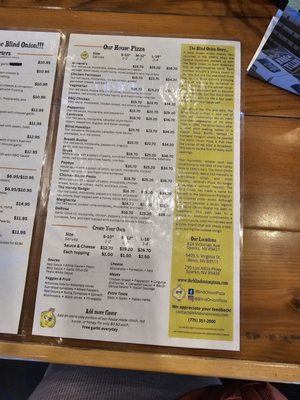 Menu photo 1 The Blind Onion Pizza & Pub Sparks, NV Menu photo 1 The Blind Onion Pizza & Pub Sparks, NV