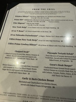 Menu photo 8 Gorats Steak House Omaha, NE