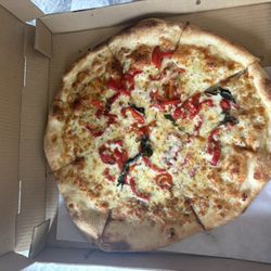 White Pizza with Roasted Peppers