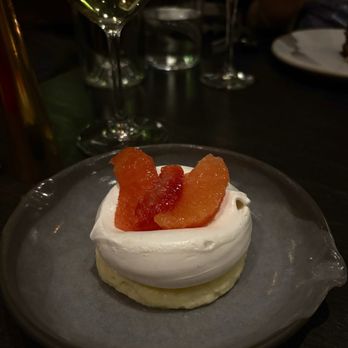 Trestle - Winter Citrus Pavlova with Vanilla Custard and Cava Syrup - New American Near Me - San Francisco, California Trestle - Winter Citrus Pavlova with Vanilla Custard and Cava Syrup - New American Near Me - San Francisco, California