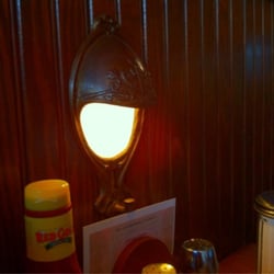 The Courier Cafe - Detail on tableside light