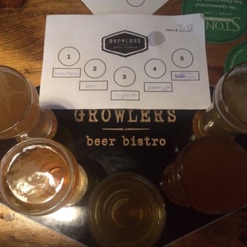 Growlers Beer Bistro - Beer Flight! - Bars Near Me - Tuckahoe, New York