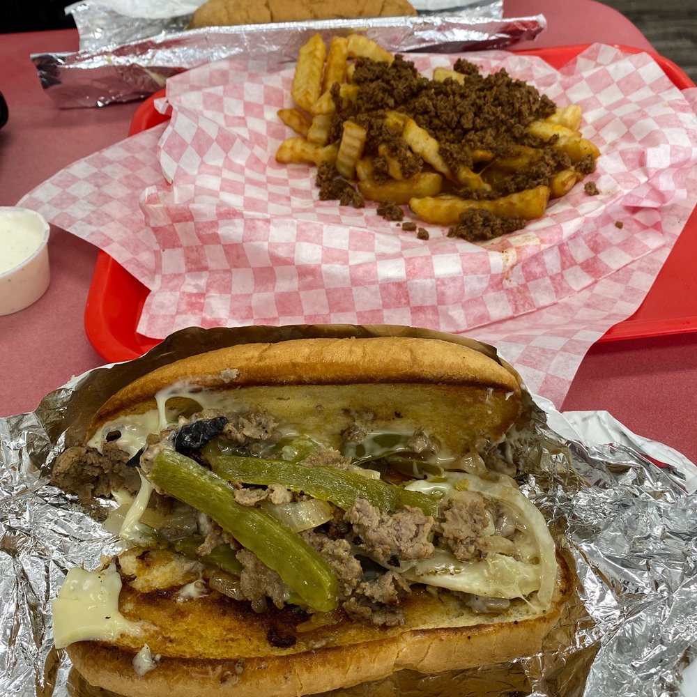 Friday special Philly Cheesesteak with chili cheese fries. Friday special Philly Cheesesteak with chili cheese fries.