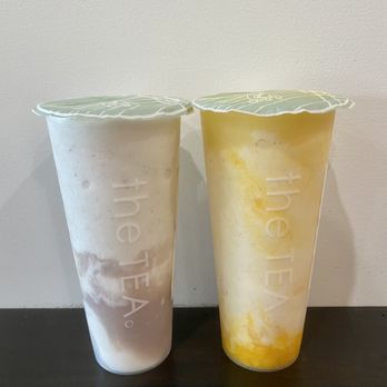 The Tea - Coconut taro blend (left) & mango fruit snowy (right) - Coffee & Tea Near Me - Monterey Park, California