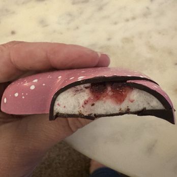 Albert's Petite Sweets - Marshmallow filled chocolate hearts with raspberry geleé - Desserts Near Me - Long Beach, California Albert's Petite Sweets - Marshmallow filled chocolate hearts with raspberry geleé - Desserts Near Me - Long Beach, California
