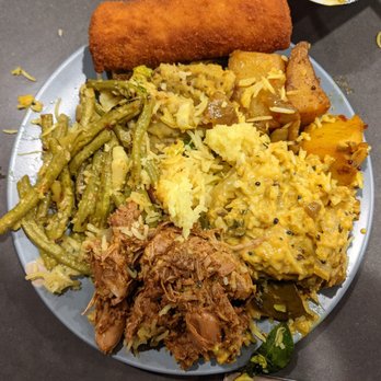Mirisata - 12/11 weekend rice and curry, added jackfruit and impossible rolls - Sri Lankan Near Me - Portland, Oregon