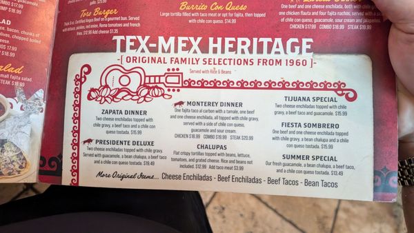 Menu photo 1 El Toro Mexican Restaurant Baytown, TX