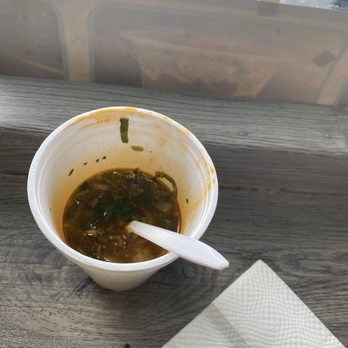 Tee's Cafe - Not sure what this was but it was free and reminded me of a taco soup. - Tacos Near Me - Los Angeles, California