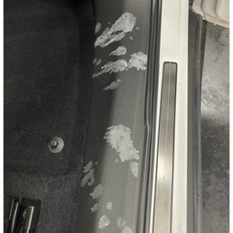 this is how I received my car after detailing!   And could not be removed,  Had to buy a whole new plastic part from dealer.