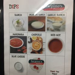 Sarpino's Pizzeria - We make our own dips for the pizza. Try our garlic and jalapeño ranch!