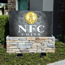 Numismatic Financial - NFC Coins sign outside our Entrance