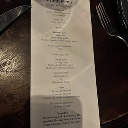 Tasting menu