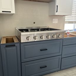 Blanche ordered a regular cabinet instead of a deep range cabinet, and Caliber didn't catch it and just installed the dumb thing. Blanche ordered a regular cabinet instead of a deep range cabinet, and Caliber didn't catch it and just installed the dumb thing.