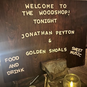 The Woodshop - a wooden sign with candles on it - Music Venues Near Me - Chattanooga, Tennessee The Woodshop - a wooden sign with candles on it - Music Venues Near Me - Chattanooga, Tennessee