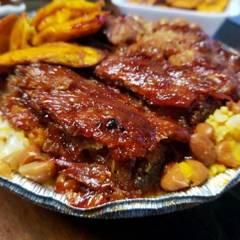 La Casa De Sabores - Bbq Ribs, White Rice & Beans w. Maduros - Dominican Near Me - Buffalo, New York La Casa De Sabores - Bbq Ribs, White Rice & Beans w. Maduros - Dominican Near Me - Buffalo, New York