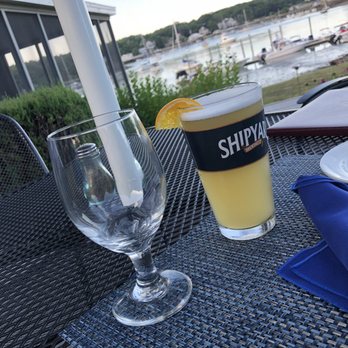 Dockside Restaurant on York Harbor - a glass of beer on a table - Seafood Near Me - York, Maine