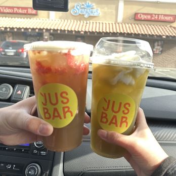 Jus Bar - Sugarcane + Strawberry (left) Sugarcane + Coconut (right) - Juice Bars & Smoothies Near Me - Las Vegas, Nevada Jus Bar - Sugarcane + Strawberry (left) Sugarcane + Coconut (right) - Juice Bars & Smoothies Near Me - Las Vegas, Nevada
