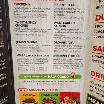 WaBa Grill - Menu Offerings 1 of 3. - Asian Fusion Near Me - Las Vegas, Nevada