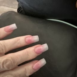 Acrylic pink and white. Acrylic pink and white.