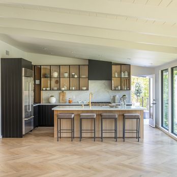 Ground Up Builders - Kitchen remodel. Custom cabinets, countertops and Herringbone wood floors. - General Contractors Near Me Ground Up Builders - Kitchen remodel. Custom cabinets, countertops and Herringbone wood floors. - General Contractors Near Me