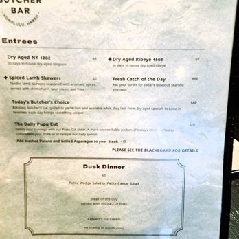 The Butcher Bar - Sep26 Menu (R) - Steakhouses Near Me - Honolulu, Hawaii