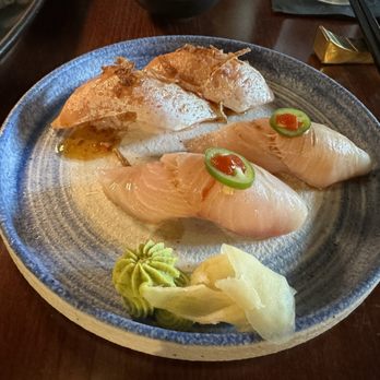 Hush - Salmon toro nigiri, yellowtail nigiri - Sushi Bars Near Me - Keller, Texas Hush - Salmon toro nigiri, yellowtail nigiri - Sushi Bars Near Me - Keller, Texas