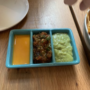 Flores Corte Madera - Salsa - spicy, moderate and non-spicy (left to right). We loved all three. - Mexican Near Me - Corte Madera, California Flores Corte Madera - Salsa - spicy, moderate and non-spicy (left to right). We loved all three. - Mexican Near Me - Corte Madera, California