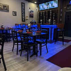 Bar area with large wine selections