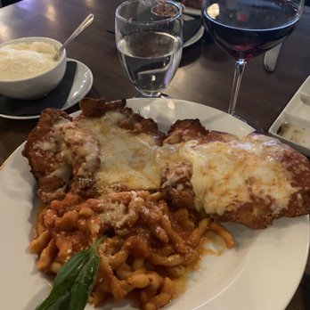 Marco's Restaurant - Chicken parm, fusilli & Chianti - Italian Near Me - Peabody, Massachusetts